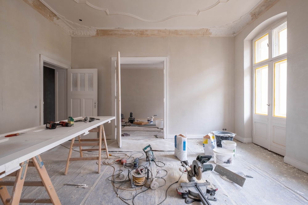 Home renovation, Apartment room during refurbishment