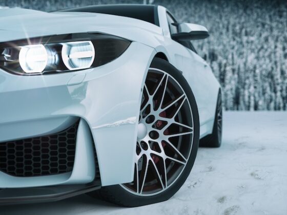 luxury car snow