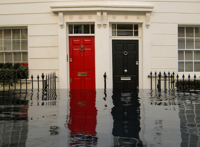 flooded homes