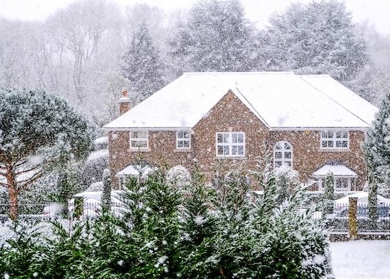 house in snow