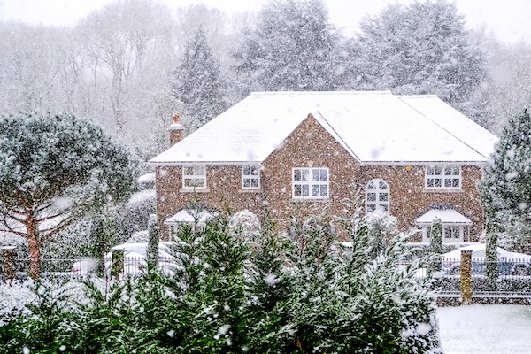 house in snow